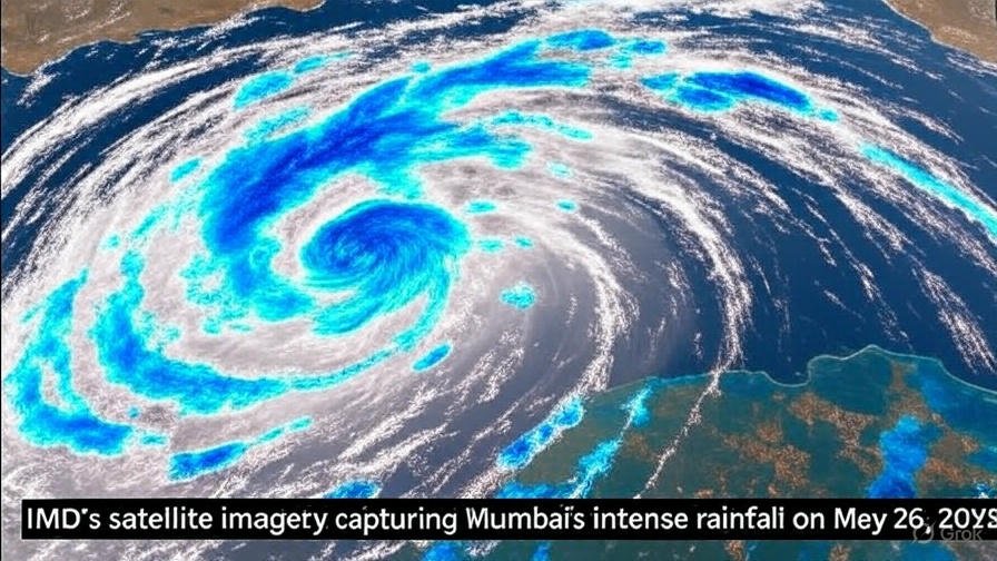 Satellite map of Mumbai showing heavy cloud cover